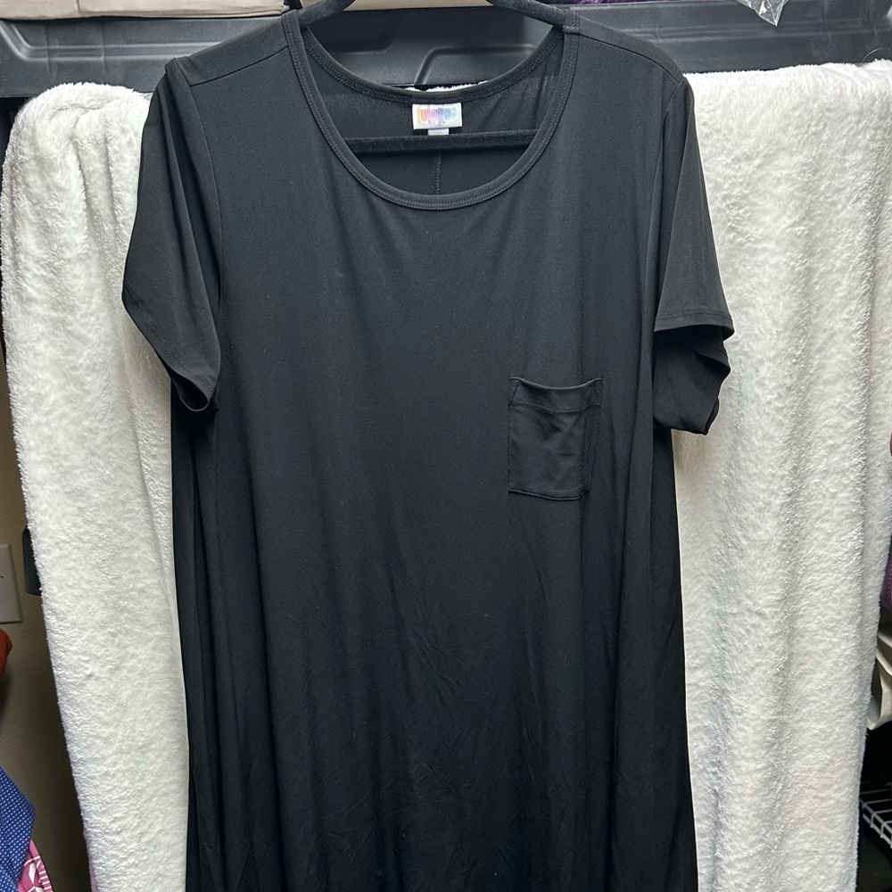 Lularoe Carly dress solid black 2xl. Like new